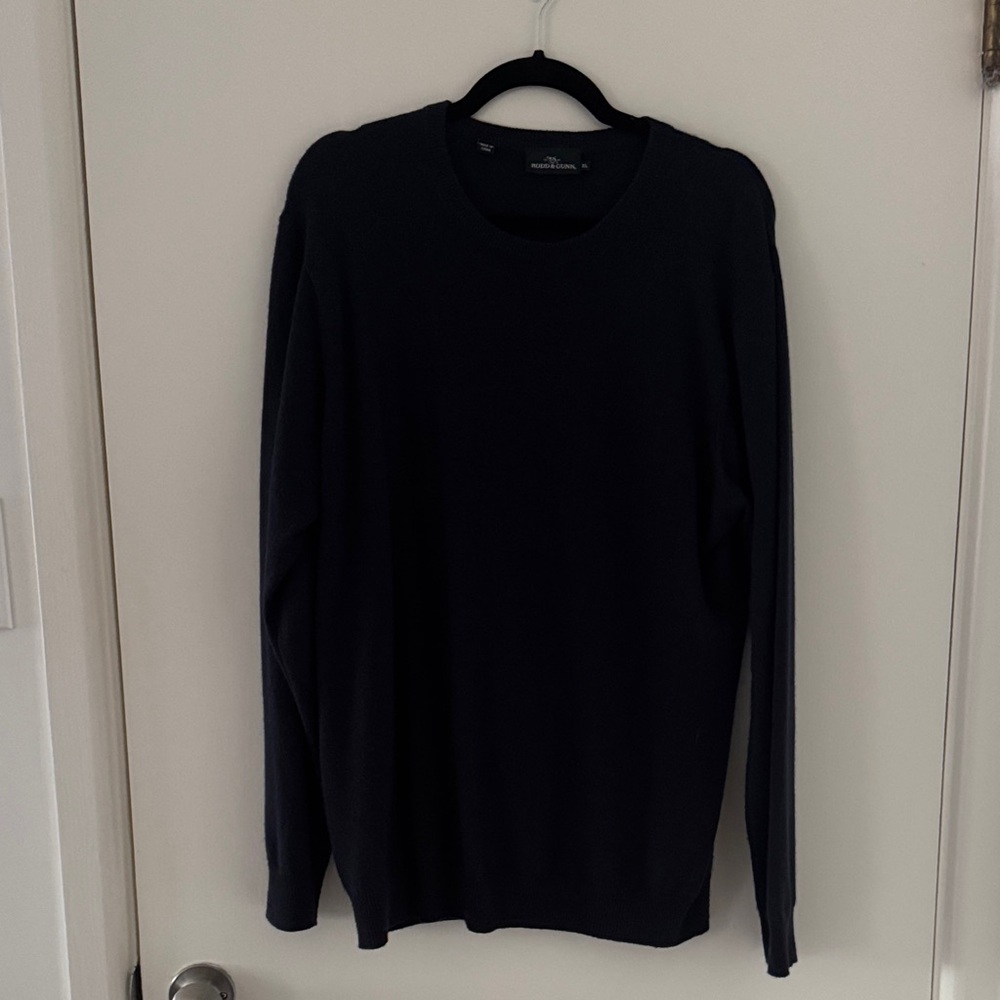 Rodd & Gunn Men's Navy Crewneck Cashmere Blend Sweater